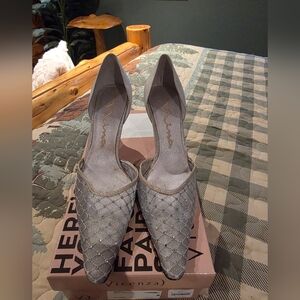 Vicenza Silver Rhinestone D'Orsay Pointed Toe Heels